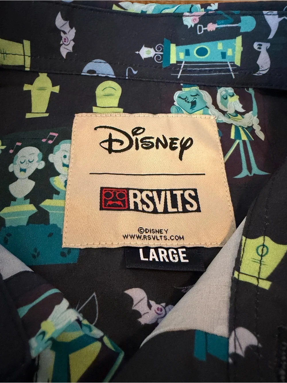 RSVLTS Disney Haunted Mansion ‘Grim Grinning Graveyard’ Button Up Shirt - Picture 5 of 5